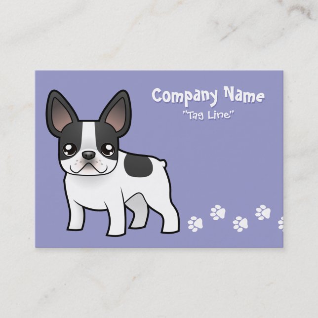 Cartoon French Bulldog Business Card (Front)