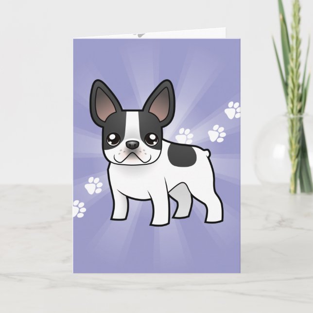 Cartoon French Bulldog Card (Front)