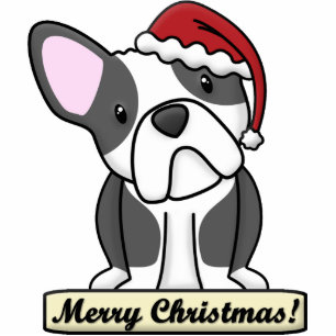 Cartoon French Bulldog Christmas Ornament (B&W) Photo Sculpture Decoration
