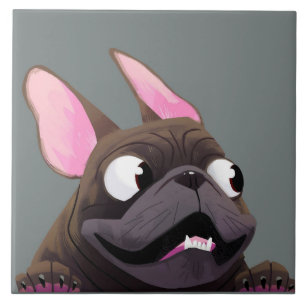Cartoon French Bulldog Tile