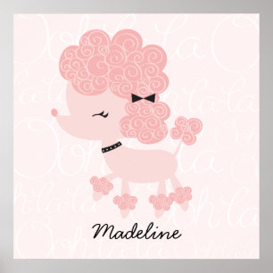 Cartoon French Poodle Children's Wall Art