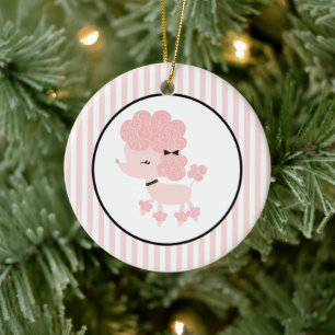 Cartoon French Poodle Custom Ornaments