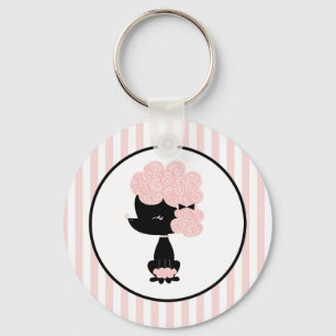Cartoon French Poodle Key Ring
