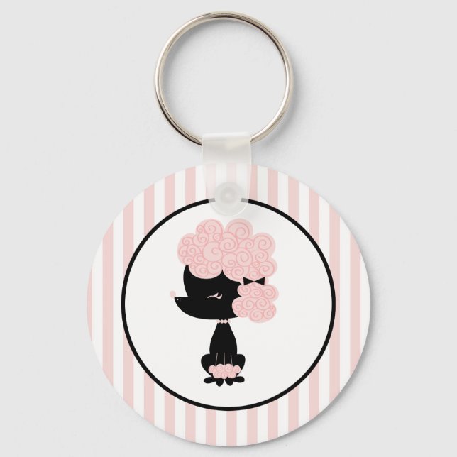 Cartoon French Poodle Key Ring (Front)