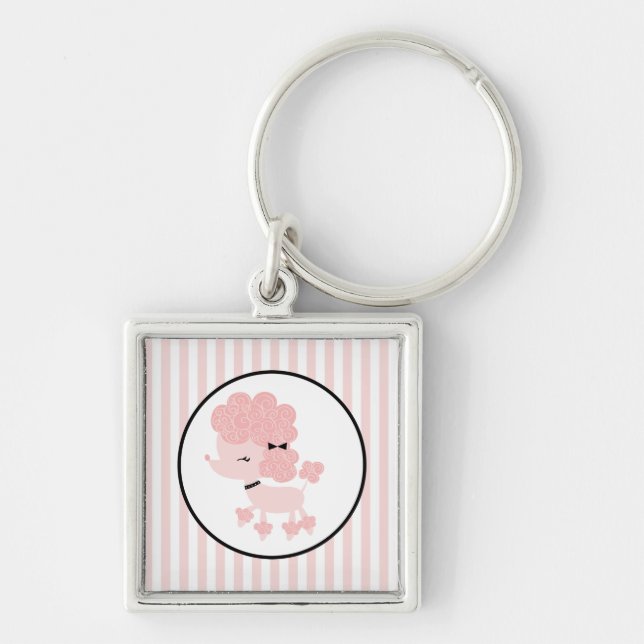 Cartoon French Poodle Key Ring (Front)