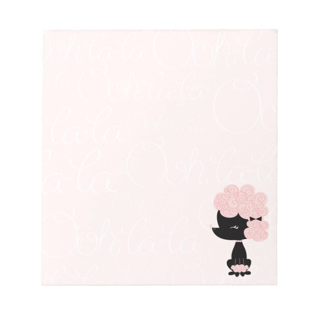 Cartoon French Poodle Notepad (Front)