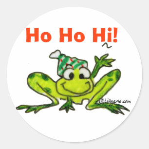Cartoon Frog Christmas Sticker