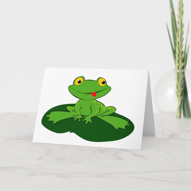 Cartoon Frog Greeting Card (Front)