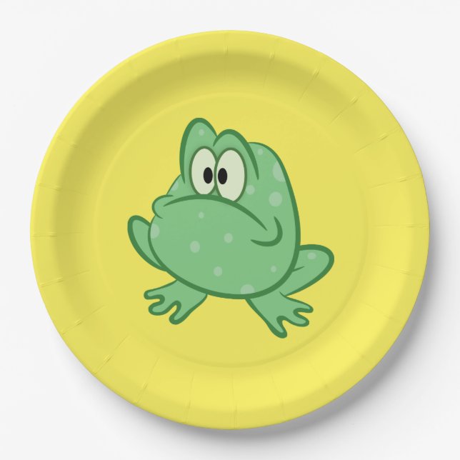 Cartoon Frog Paper Plate (Front)