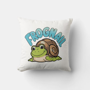Cartoon Frog with a Snail Shell - Frognail Cushion