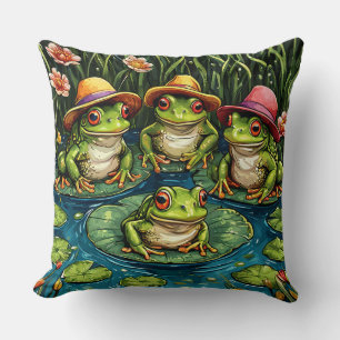 Cartoon frogs cushion