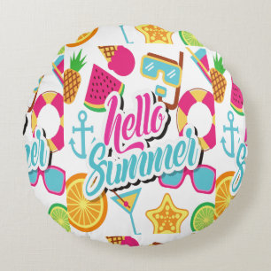 Cartoon Fruits Round Cushion
