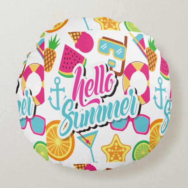 Cartoon Fruits    Round Cushion (Front)