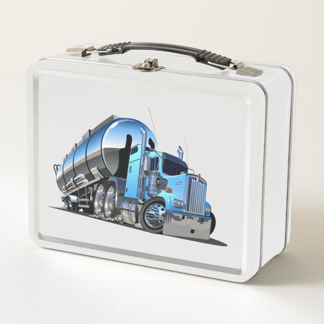 Cartoon fuel truck metal lunch box (Front)