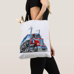 Cartoon fuel truck tote bag