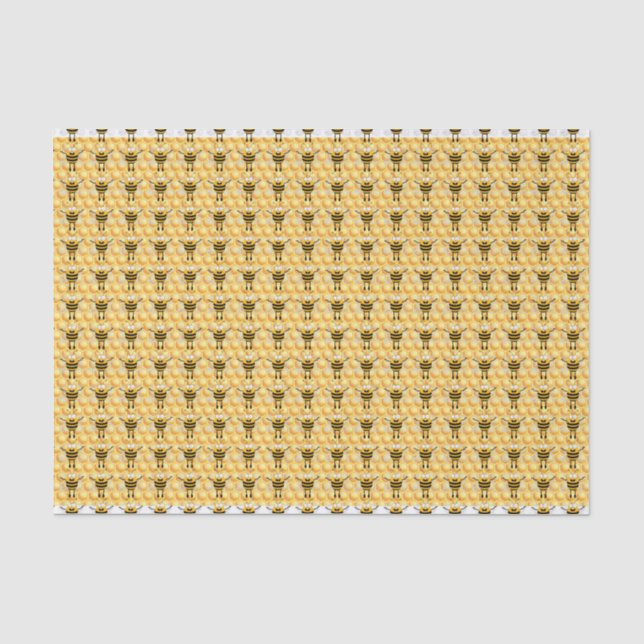Cartoon funny bee Pattern Tissue Paper (Front)