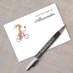 Cartoon Funny Cute Dog Puppy Biking Bicycle Post-i Post-it Notes