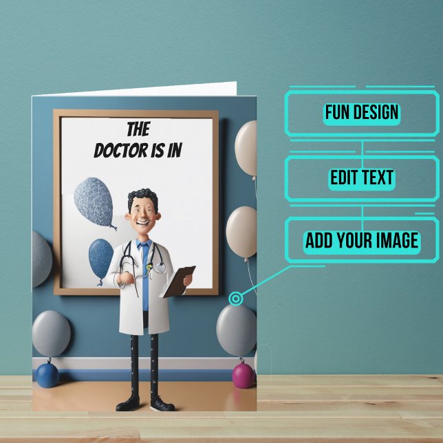 Cartoon Funny Doctor Birthday Card (This funny doctor birthday card is specifically for the physician / doctor friend in your life.)