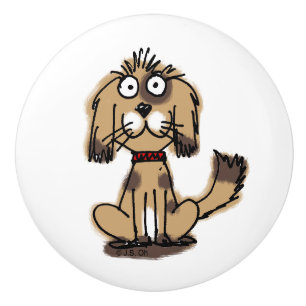 cartoon funny dog ceramic knob