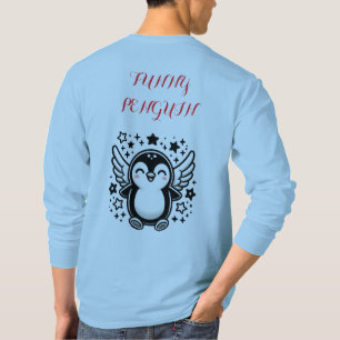 Cartoon Funny Penguin Men's Longsleeved Tshirt