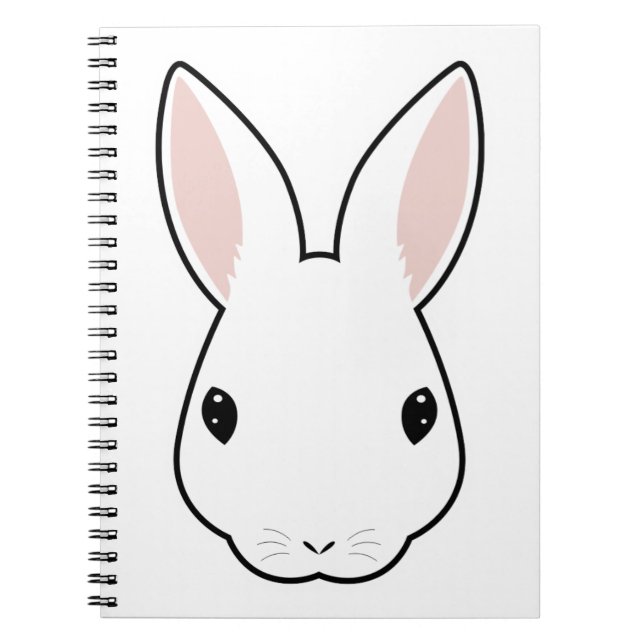 Cartoon funny rabbit face icon head notebook (Front)