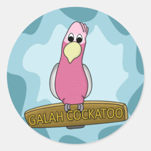 Cartoon Galah Cockatoo Classic Round Sticker