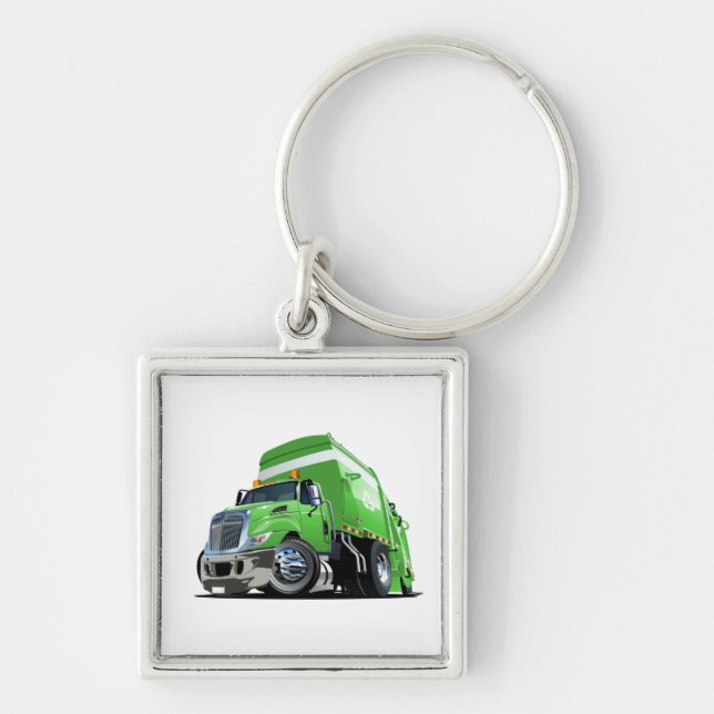 Cartoon garbage truck key ring (Front)