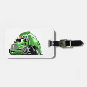 Cartoon garbage truck luggage tag