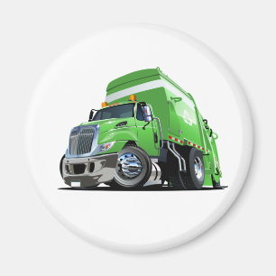 Cartoon garbage truck magnet