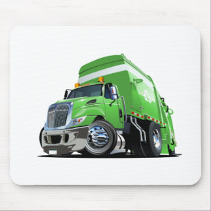 Cartoon garbage truck mouse mat