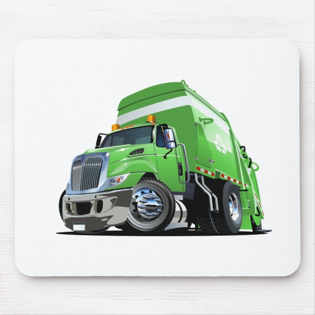 Cartoon garbage truck mouse mat (Front)