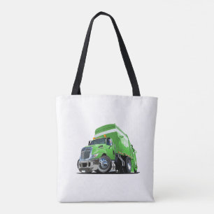 Cartoon garbage truck tote bag