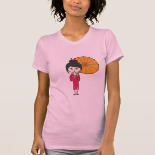 Cartoon Geisha Lady T-Shirt