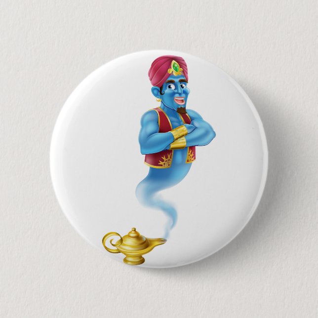 Cartoon Genie 6 Cm Round Badge (Front)