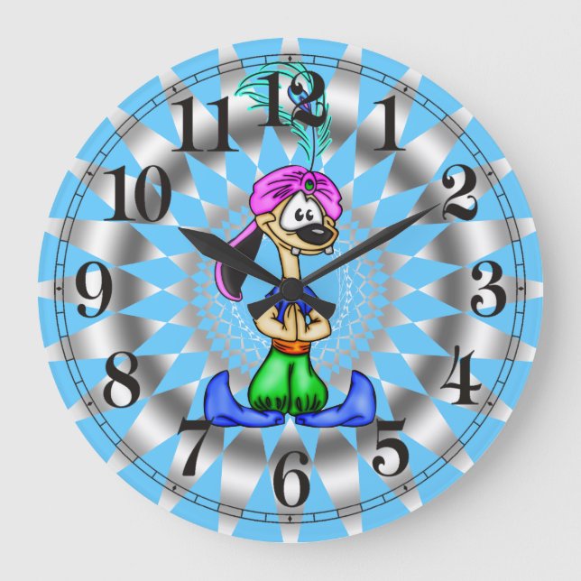 Cartoon Genie Dog Wall Clock (Front)