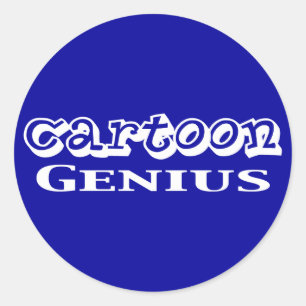 Cartoon Genius Gifts Classic Round Sticker