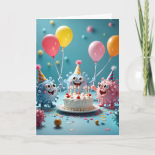 Cartoon Germ Party Get Well Soon Card