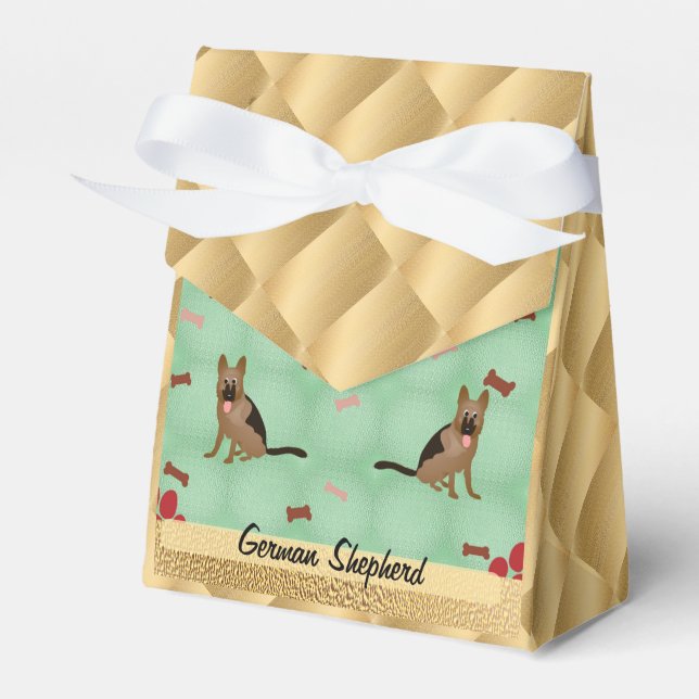 Cartoon German Shepherd Dog Favour Box (Front Side)