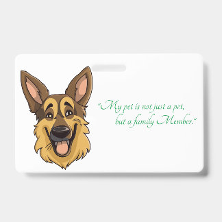 Cartoon German Shepherd Dog | ID Badge