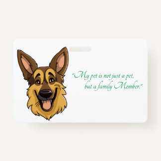 Cartoon German Shepherd Dog | ID Badge