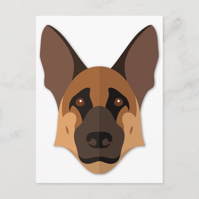 Cartoon German Shepherd Head Postcard (Front)