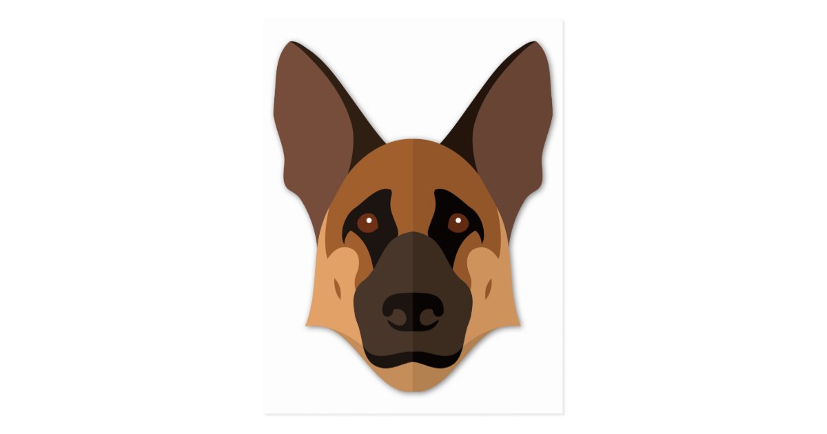 Cartoon German Shepherd Head Postcard | Zazzle.co.uk