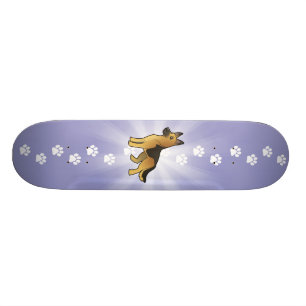 Cartoon German Shepherd Skateboard
