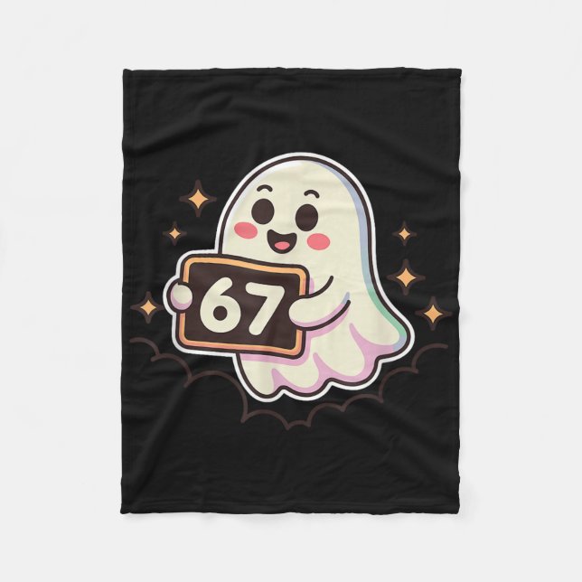 Cartoon Ghost 67 Meme  Fleece Blanket (Front)