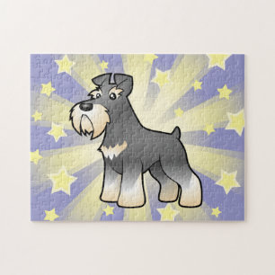 Cartoon Giant/Standard/Miniature Schnauzer Jigsaw Puzzle