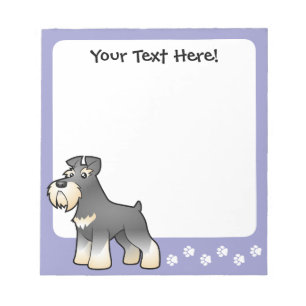 Cartoon Giant/Standard/Miniature Schnauzer Notepad
