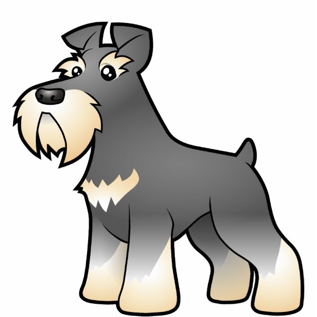 Cartoon Giant/Standard/Miniature Schnauzer Photo Sculpture Magnet (Front)