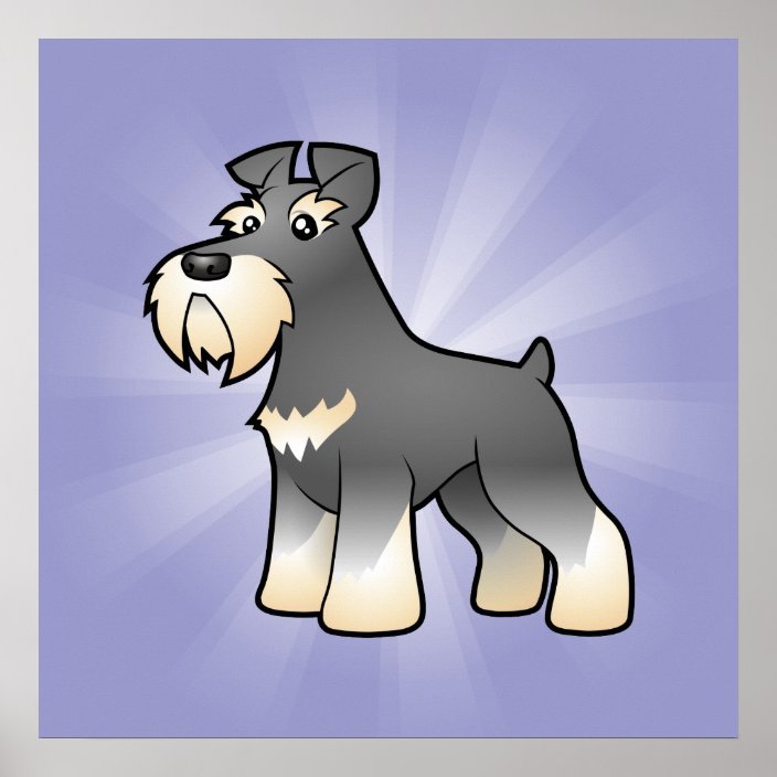 Cartoon Giant/Standard/Miniature Schnauzer Poster | Zazzle.co.uk