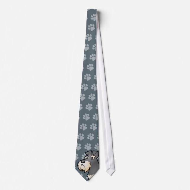 Cartoon Giant/Standard/Miniature Schnauzer Tie (Front)