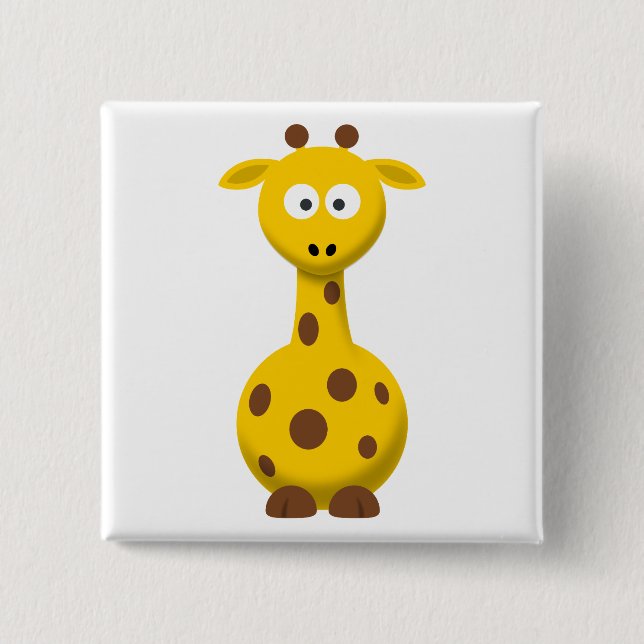 Cartoon Giraffe 15 Cm Square Badge (Front)